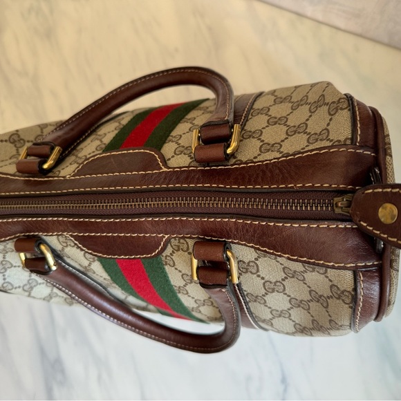 Gucci Coated Canvas Boston Satchel Bag - Picture 6 of 8